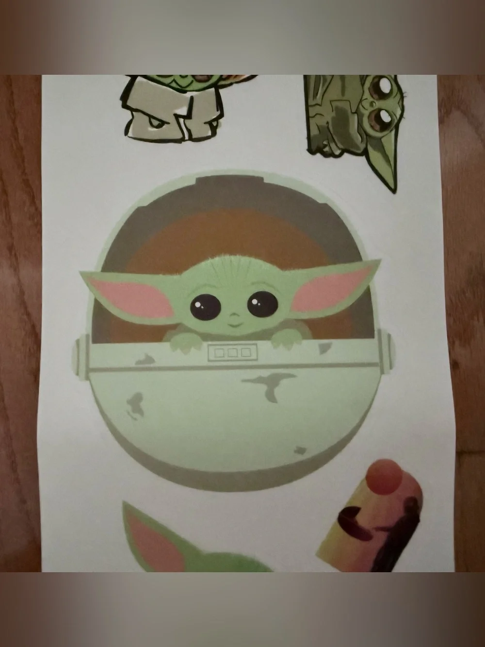 Star Wars Mandalorian Grogu 7pc Wall Peel and Sick Decal Sheet Lot of 7